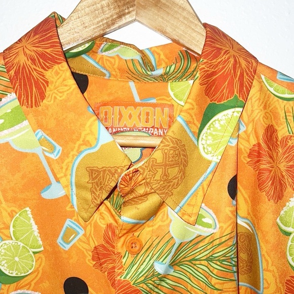 Dixxon The Anejo Short Sleeve Summer Tropical Drinking Alcoha Orange Men's Shirt - Picture 4 of 10